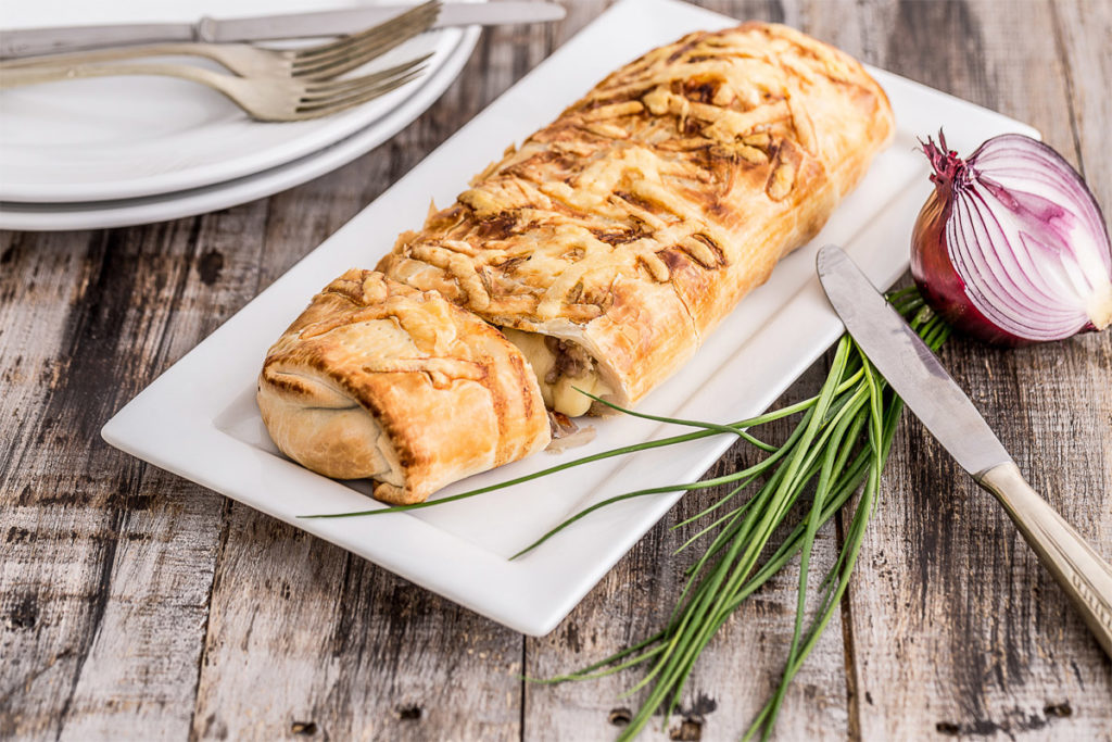 Strudel queso y cebolla